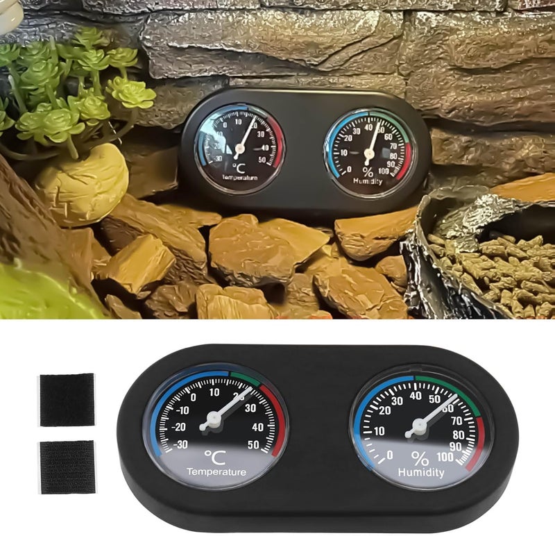 SG Reptile Thermometer Hygrometer 2 in 1 Mini Round Shape Dual Dial Thermometer and Humidity Gauge for Terrarium Lizard Spider Chameleon Pet - Image 2